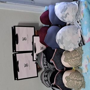 Victoria Secret and Victoria Secret Pink Bundle of 7 bra's various sizes and bag